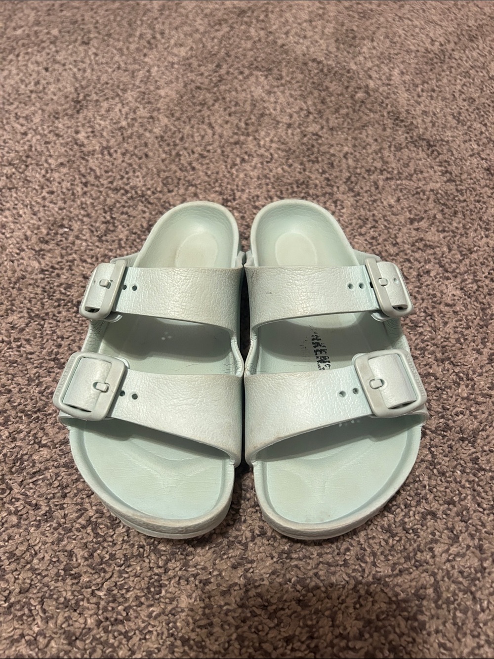 Birkenstock Kids Two-Strap Slide Sandals - Mint Green
